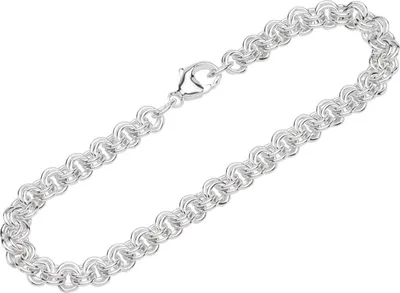 Produktbild von Armband 925 Sterling Silber 19cm Zwillingsankerkette Damen Ankerkette Armkette