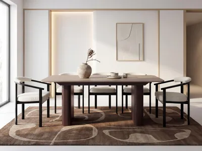 Produktbild von Ausziehbarer Rechteckiger Esstisch – XXL Modernes Design mit Braunem Metallgestell – für 8-12 Personen, 180 x 90 / 280 cm – Kaschmir