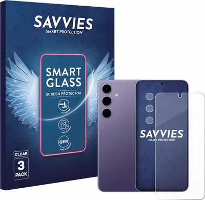 Produktbild von 3x Savvies Schutzglas Folie für Samsung Galaxy S24 (Display+Kamera) 9H Panzer Schutzfolie Glas Displayschutz klar transparent