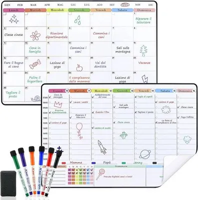 Produktbild von Famanu Wochenplaner Whiteboard Kalender - Magnetisch, Abwischbar