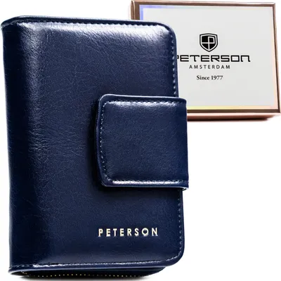 Obrázek produktu pro Peterson dámská peněženka RFID z ekologické kůže tmavě modrá 12,5x8,5 cm