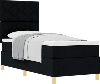 Immagine prodotto di Letto a molle con materasso Nero 80 x 200 cm Tessuto