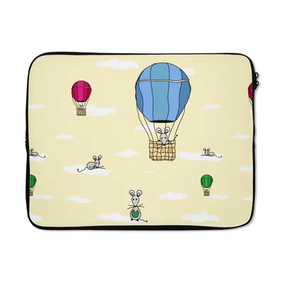 Produktbild von MuchoWow® Laptop Hülle 17 Zoll Laptoptasche Muster - Maus - Luftballon - Zipper - Schutzabdeckung