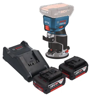 Obrázok produktu pre Bosch GKF 18V-8 Profesionálna akumulátorová fréza na hrany 18 V 8,0 mm bez kefiek + 2x akumulátor 5,0 Ah + nabíjačka