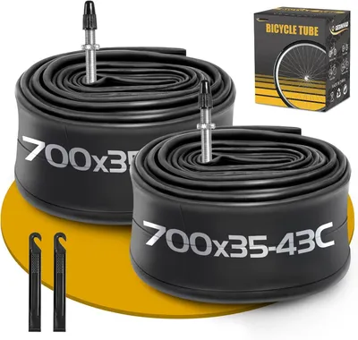 Produktbild von Fahrradschläuche Set von 2, 28 Zoll, 700 x 35-43C, 48mm Presta Ventil, für Rennrad