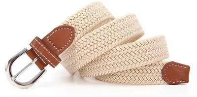 Obrázek produktu pro Beige elastický pásek – krémová barva – 105 cm – roztažitelný až na 120 cm – béžová barva – uni – CHPN