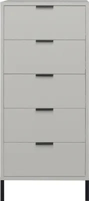 Produktbild von Hochkommode >Bonnie< in kreidegrau matt lack - 51x121x45cm (BxHxT)
