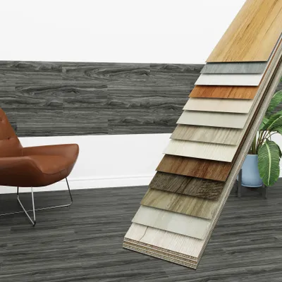 Produktbild von HEXIM Vinyldielen 0,97m² selbstklebend PVC Wandverkleidung Bodenbelag Holzoptik 91x15cm Paneele für Wand & Boden Holzdielen schwarz (7 Dielen Charcoal Oak - 4101-28)