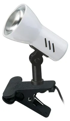 Image de Lampe à pince Lampe à pince 1xE14 orientable Interrupteur à cordon métal blanc Briloner