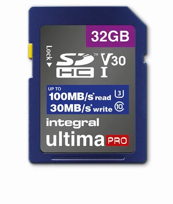 Produktbild von Integral SDHC Karte 32GB U3 V30