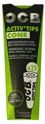 Aktivkohlefilter Kegel 6x8x27 mm, 25 Stück, schwarz