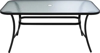 Obrázek produktu pro Obdélníkový stůl T25 120x80 sklo kov pro balkon terasu pro zahradu ATOS
