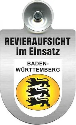 Produktbild von Einsatzschild Windschutzscheibe incl. Saugnapf - Revieraufsicht im Einsatz - 309759 -  incl. Regionen nach Wahl Color - Region Baden-Württemberg