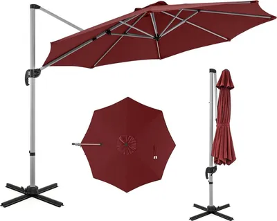 Produktbild von Sonnenschirm Ampelschirm Ø325cm mit Kurbelvorrichtung und Ständer UV-Schutz