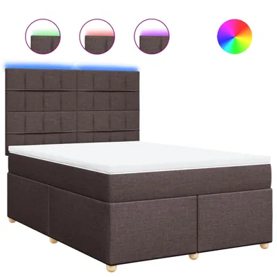 Produktbild von Boxspringbett mit Matratze Dunkelbraun 140x200 cm Stoff