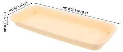 Produktbild von Rechteckiges Pflanzentropftablett aus Kunststoff: 30 cm Pflanzuntersetzer für Innen- und Außenbereiche