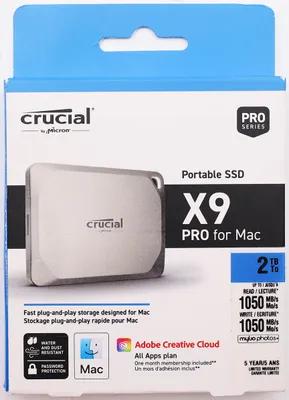 Produktbild von Crucial X9 PRO Portable SSD for Mac 2TB USB-C 3.1 Solid State Drive