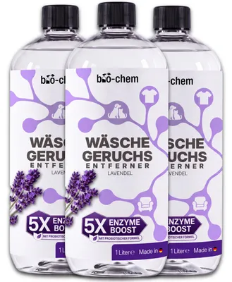 Produktbild von bio-chem Wäsche Geruchsentferner Enzymreiniger Waschmittel-Zusatz 3L – Duft Lavendel | Probiotische Langzeitwirkung | Porentief gegen Schweiß & Urin