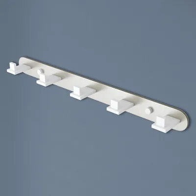 Produktbild von doporro Garderobenhaken Edelstahl, Kleiderhaken Wand mit 5 Haken, selbstklebend & ohne Bohren Matt weiß/Nickel gebürstet für Jacken, Handtücher Stalo-09