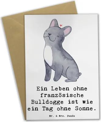 Produktbild von Mr. & Mrs. Panda abiturkarte Französische Bulldogge - Weiß - Geschenk, Tiere und Liebe, Hunderasse, babykarte, Hunderassen, weihnachtskarten, Leben ohne, Lebensstil