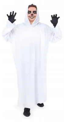 Produktbild von PartyPal Geist Kostüm mit Kapuze Weiß Kinder 110 cm