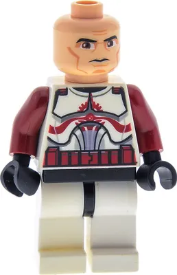 Produktbild von 1x Lego Minifigur Star Wars Clone Wars Commander Fox ohne Helm 7681 sw0202a