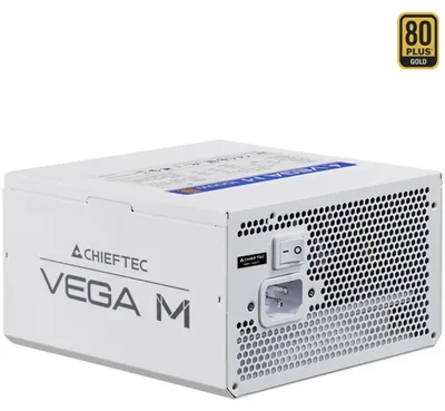 Produktbild von Chieftec Vega M White PPG-1000-CW Netzteil 1000W, 1000 W, 100 - 240 V, 50/60 Hz, 12 A, 100 W, 1000 W