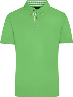Produktbild von James+Nicholson JN716 | Herren Traditional Polo / Feine Piqué-Qualität - Farbe: Lime Green/Lime Green/White - Größe: XXL