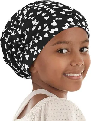 Productafbeelding van Slaapmuts voor kinderen en tieners, satijnen haarmuts met elastische band, verstelbaar en comfortabel