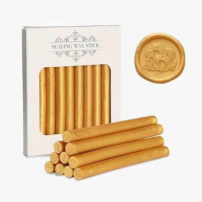Zdjęcie produktu dla Wosk do Pieczęci 11 mm Bursztynowo-Złoty 10 szt do Pistoletu