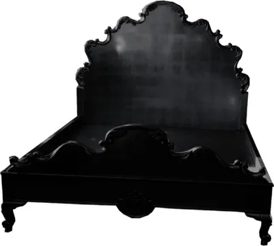 Produktbild von Casa Padrino Luxus Barock Doppelbett Schwarz - Prunkvolles Massivholz Bett mit Kopfteil - Schlafzimmer Möbel im Barockstil - Edel & Prunkvoll
