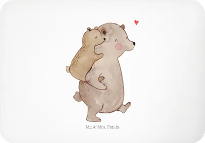 Produktbild von Mr. & Mrs. Panda Kühlschrankmagnet Papa Bär - Weiß - Geschenk, Vatertag, küchenmagnet, Geburtstag, Muttertag, zettelhalter, whiteboardmagnet, haftmagnet, magnet