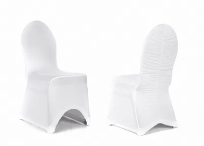 Produktbild von TexDeko Stretch Stuhlhusse Modell Madrid II mit Rückenraffung - Weiß