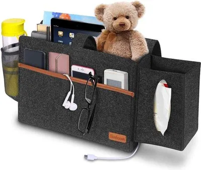 Obrázok produktu pre Box na posteľ s výbavou Velt, tmavošedý, 30 x 20 cm