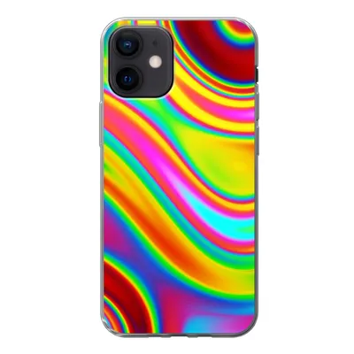 Produktbild von MuchoWow® Handyhülle Schutzhülle Hülle für iPhone 12 Kunst - Wellen - Farben - Psychedelisch Silikon Softcase Handy Hülle - Schutzhülle