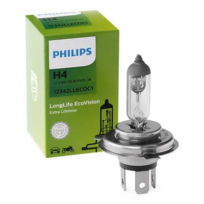 Produktbild von H4 PHILIPS Lampen Autolampen 12V 60/55W P43t-38 12342LLECOC1