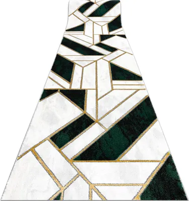 Produktbild von Exklusiv EMERALD Läufer 1015 glamour, stilvoll Marmor, geometrisch Flaschengrün / gold 100 cm Grün 100x1250 cm