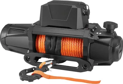 Image de Treuil électrique, capacité de charge de 6100 kg, treuil pour camion 12 V CC avec corde synthétique de 9,5 mm x 28 m, télécommande sans fil et filaire, étanche IP67 pour le remorquage de SUV tout-terrain, jeeps, remorques et bateaux.