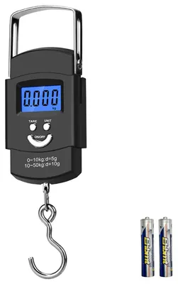 Immagine prodotto di Bilancia per bagagli con gancio, bilancia digitale con portata fino a 50 kg, dotata di display LCD