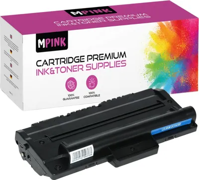 A product box and a toner cartridge are displayed against a white background.