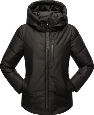 Produktbild von Navahoo Krümelein Damen Winter Steppjacke mit Kapuze Übergangsjacke Winterjacke Parka Jacke Schwarz Gr. 38 - M