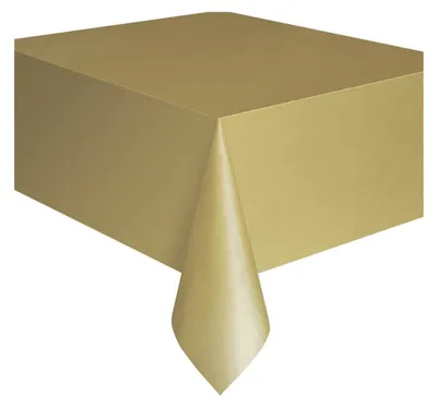 Zdjęcie produktu dla Unique Party 5084, Prostokątny, Plastik, Złoto, 1 szt., 1370 mm, 2740 mm