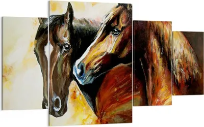 Produktbild von Bild auf Leinwand - Leinwandbild - Pferd Natur Tier - 160x90cm - Wand Bild - Wanddeko - Wandbilder - Leinwanddruck - Bilder - Kunstdruck - Wanddekoration - Leinwand bilder - Wandkunst - DL160x90-3482