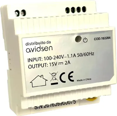 Image de Transformateur DIN Avidsen, montage sur distributeur, 15 V, 2 A, rail DIN, pour visiophones, 1 pièce.