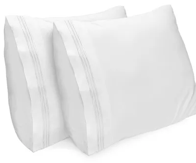 Produktbild von 2er-Set Kissenbezüge, 40 x 40 cm, weiche, gebürstete Mikrofaser, Hotelverschluss, -, weiß