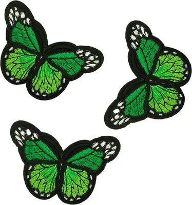 Produktbild von 3 Schmetterling Aufbügler, Applikation, 48x70mm, freie Farbwahl