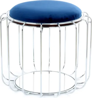 Produktbild von Kayoom - Designer Beistelltisch / Pouf Comfortable 110 Dunkelblau / Silber