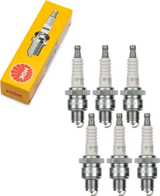 Image de Jeu de bougies d'allumage NGK 6x BP8H-N-10 Bougie d'allumage, filetage court 12,7mm Ø 14,0mm Hex 20,8mm, écart entre les électrodes 1,00mm, indice thermique 8, 4838