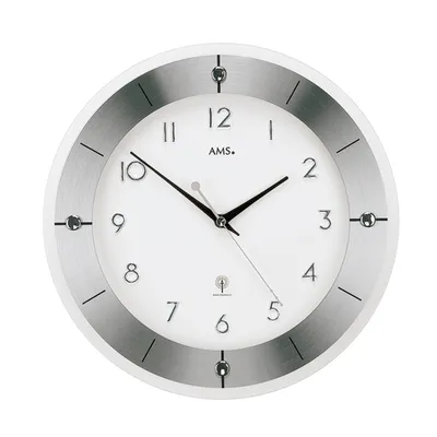 Image de AMS Horloge murale radio, mouvement radio, D31x4cm, 5848