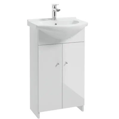 Obrázok produktu pre Stamar | Kúpeľňová skrinka s umývadlom, 50 cm, biela lesklá
